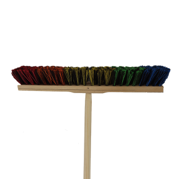 Preview: Besen Farbenfroh (60cm) mit Stiel.